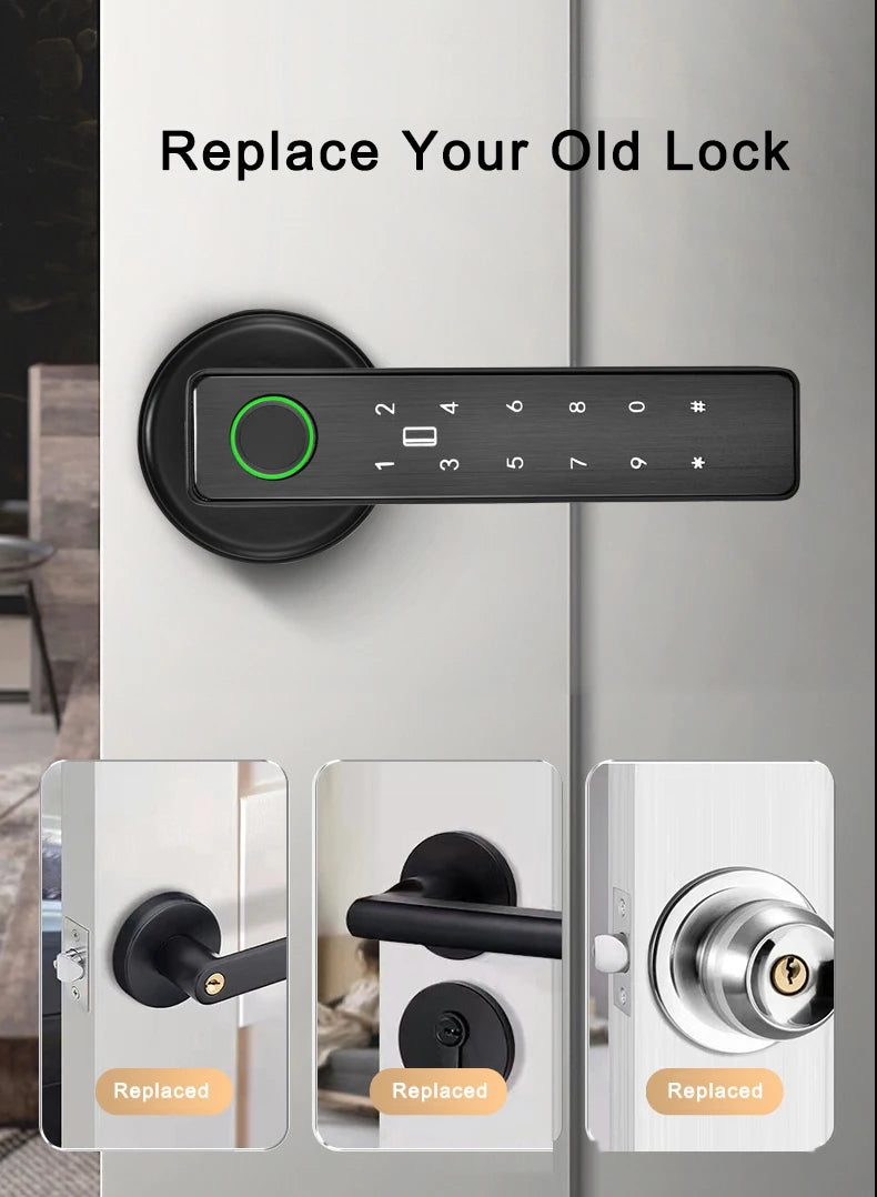 Fingerprint Smarth Door Lock Knob, 5-In-1 Smart Door Knob